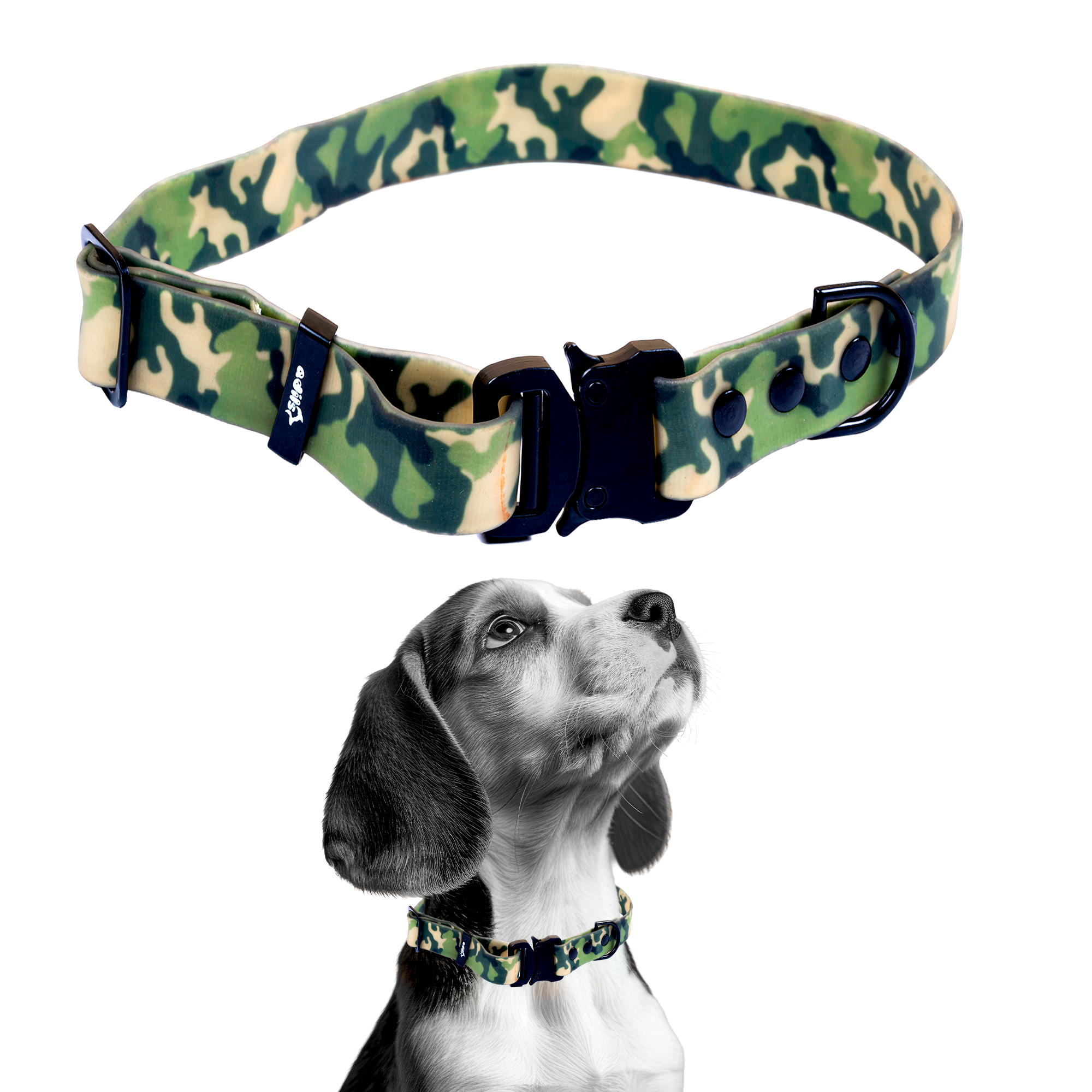Adil’s Army Biothane Dog Collar – Waterproof, Durable, Adjustable Buckle & D-Ring (M & L)